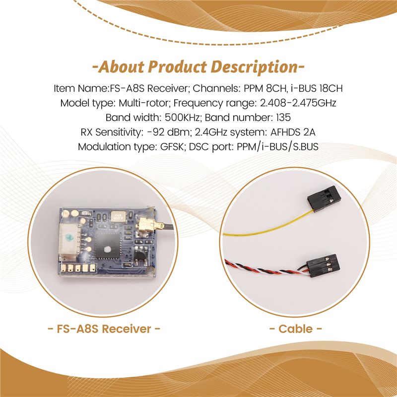 AS96-For FS-A8S 2.4G 8CH Mini  - đánh giá và giá Receiver Sbus 8Ch